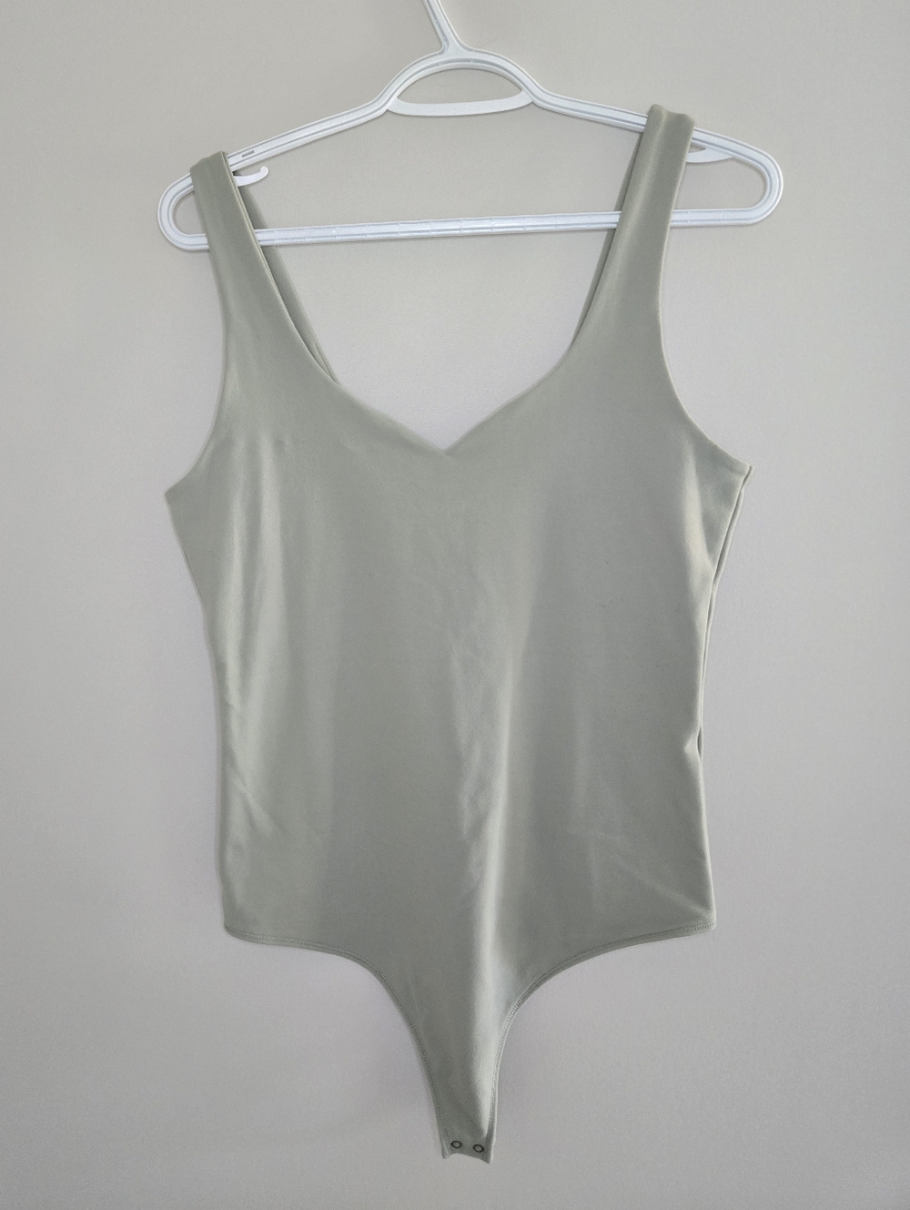 Abercrombie & Fitch Soft A&F Sage Green V-Neck Sleeveless Bodysuit